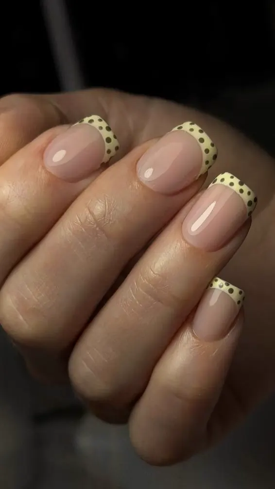 Modern French gel manicure in NYC by Lara at M.STUDIO
