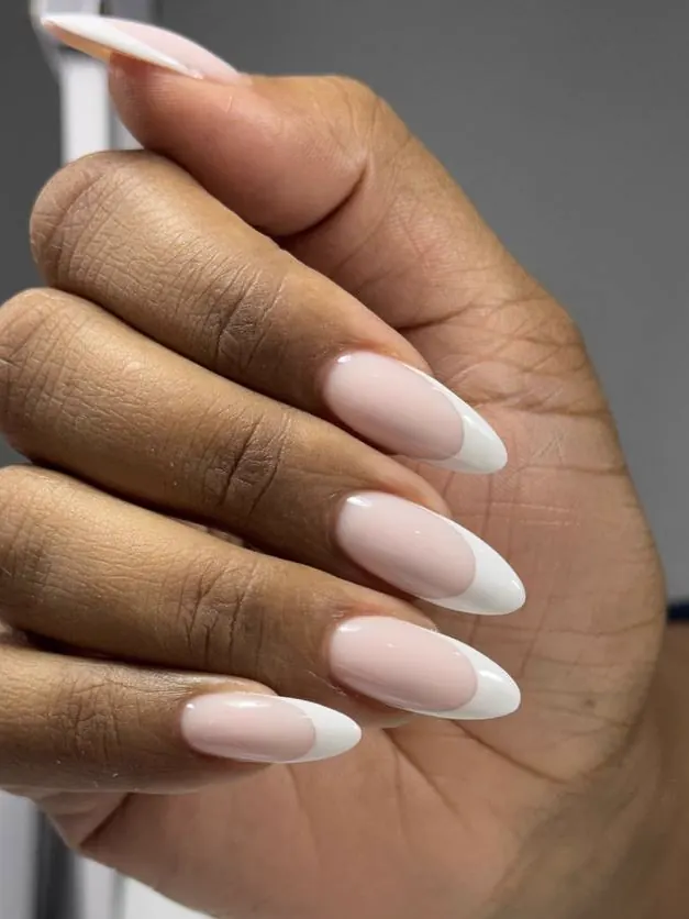 French gel manicure in NYC by Nataly at M.STUDIO