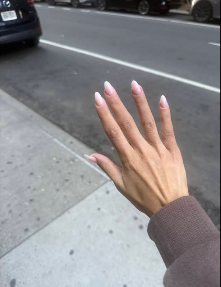 Hard gel Russian manicure by Shirin NYC