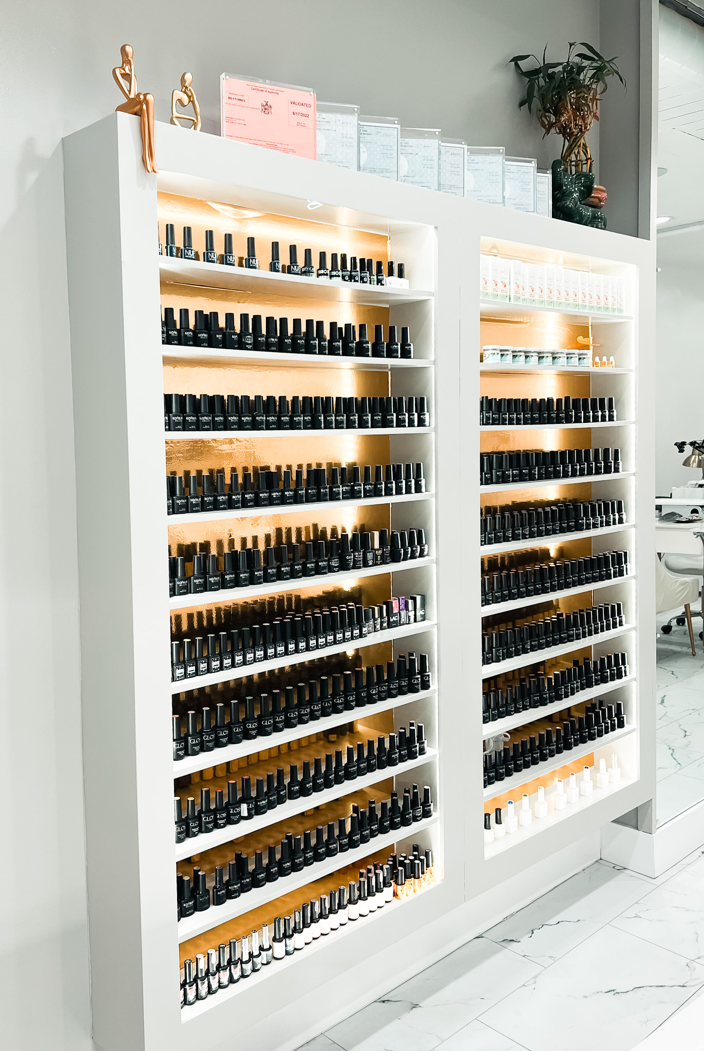 Nail service area at M. STUDIO beauty salon New York