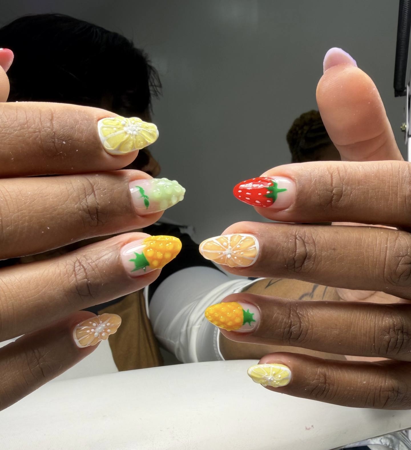 3D fruit summer nail art in NYC at M.STUDIO