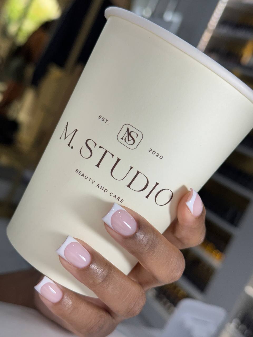 French manicure lifestyle photo in NYC at M.STUDIO